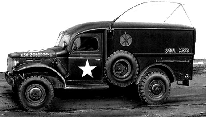 Dodge WC54 3/4-ton field ambulance converted for use by the US Army Signal Corps; conversions of this type were not unique but they were rare