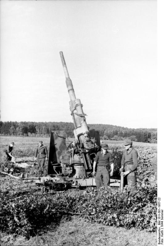 German 8.8 cm FlaK gun in the field, northern France, late Jul-early Sep 1944, photo 4 of 5