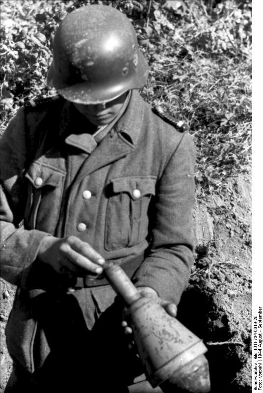 German soldier with Panzerfaust near Narva, Estonia, Aug-Sep 1944