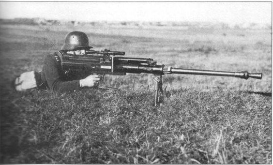 Ethnically Estonian German soldier firing a Solothurn S-18/100 anti-tank rifle, circa 1940s