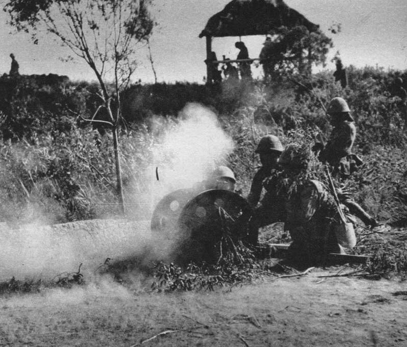 Type 92 battalion gun in action in China, circa late 1937 to early 1938